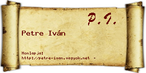 Petre Iván névjegykártya